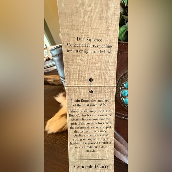 Justin Naja Concho Turquoise Handbag and Wallet Set - Picture 8 of 8